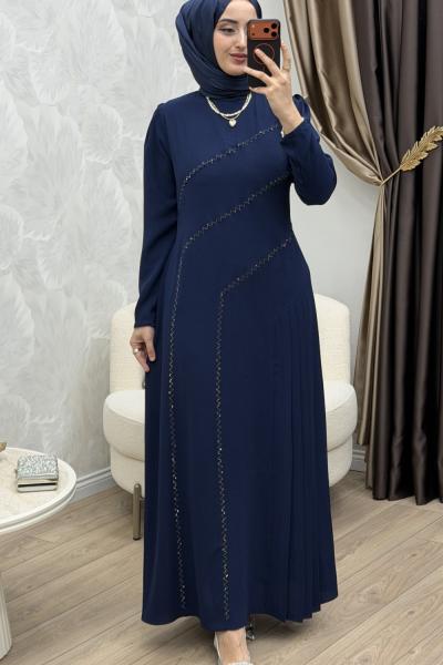 Kristal Abiye Lacivert