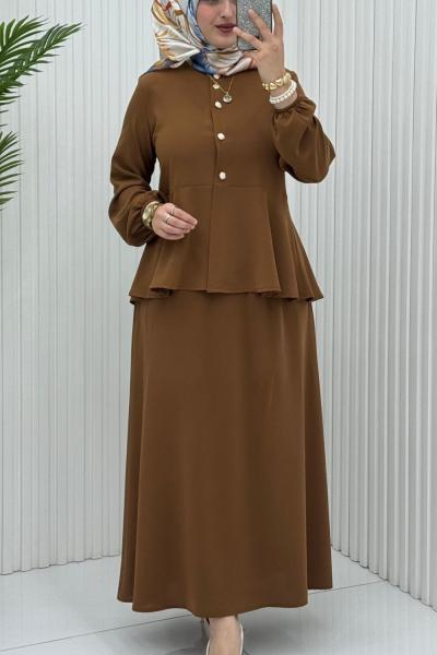 Naz Etek Takım Kahverengi