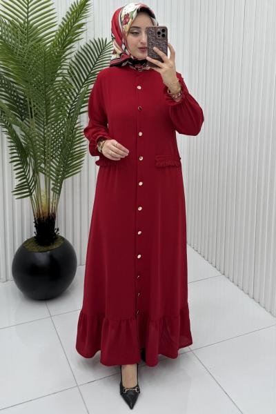 Özge Elbise Ferace Kırmızı