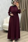 Yüsra Elbise Bordo