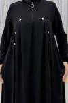 3 Düğme Elbise Siyah