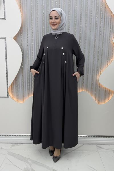 3 Düğme Elbise Antrasit