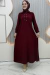 Alsera Elbise Bordo