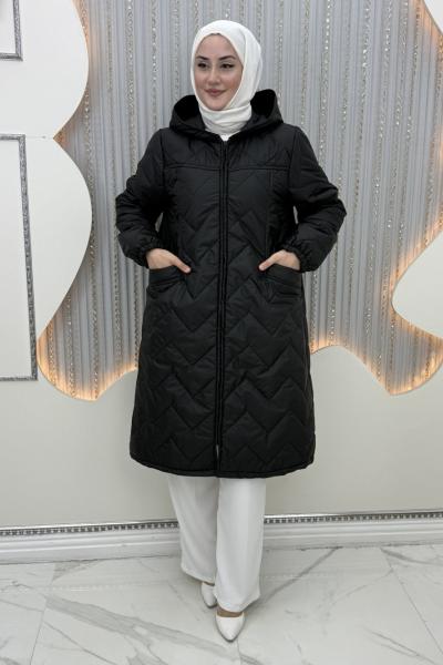 Azer Şişme Mont Siyah