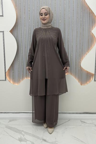 Balcan pantolonlu takım Vizon