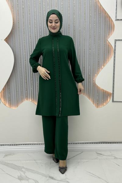 Çift taraf taşlı takım  Zümrüt