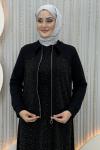 Deste Elbiseli Hırka  Siyah