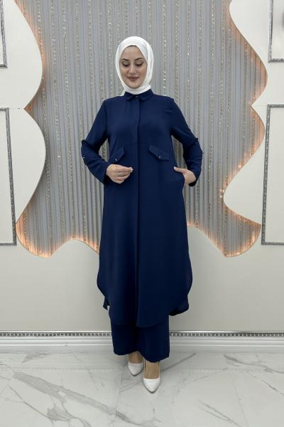 Deva Pantolonlu Takım Lacivert