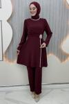 Günışığı pantolonlu takım Bordo