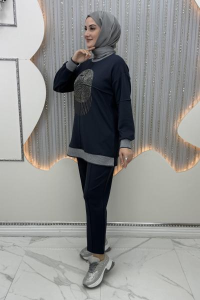 Hilal Pantolonlu Takım Antrasit