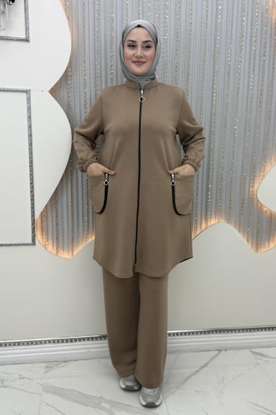 Ilgın Pantolonlu Takım Vizon