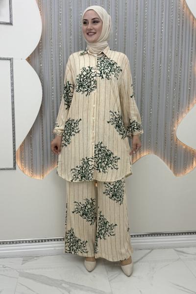 İlknur pantolonlu takım Zümrüt