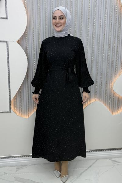 Işıltı elbise Siyah