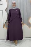 Jasmin elbise Mor