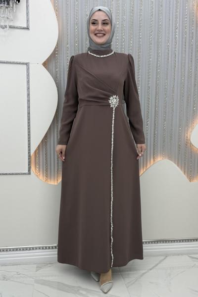 Kışmasalı Abiye Kahverengi