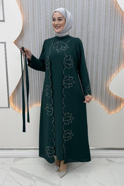Kıymet Yelekli Elbise Zümrüt