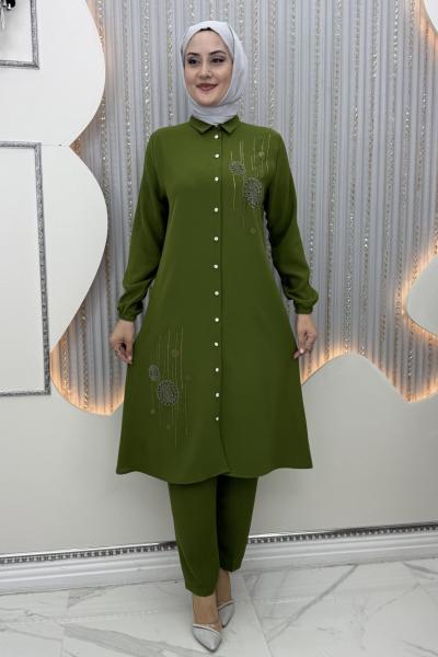 Naif Pantolonlu Takım Yağ Yeşili