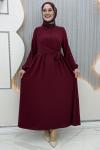 Nisa Elbise Bordo