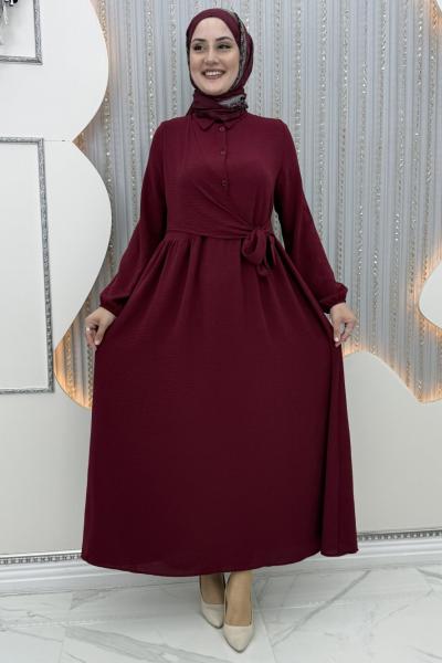 Nisa Elbise Bordo