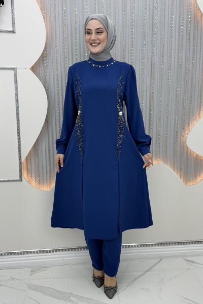 Nora pantolonlu takım Lacivert