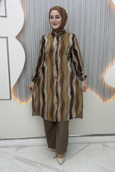 Nosa Pantolonlu takım Kahverengi