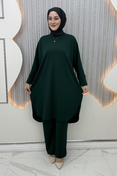 Şehzade pantolonlu takım Zümrüt