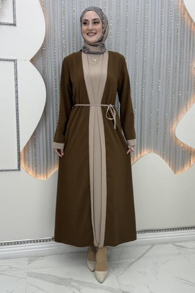 Simay Elbiseli Hırka Kahverengi