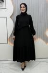 Tansu düğmeli elbise Siyah