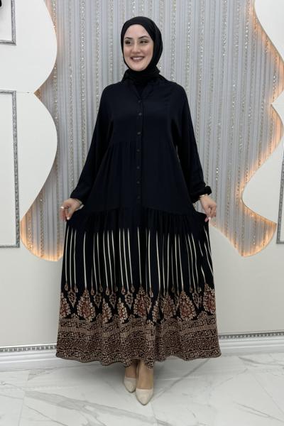 Tuğba viskon elbise Siyah