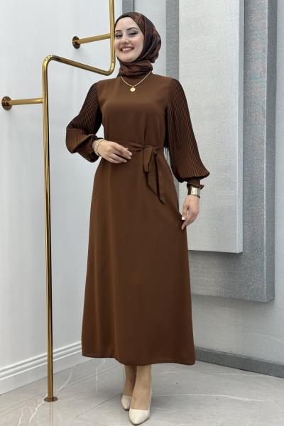 Yeni Parla Elbise Kahverengi