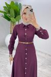 Bordo Premium Selin Elbise Tesettür Giyim