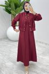 Bordo Premium Gizem Takım Tesettür Giyim