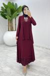Bordo Umay Etek Takım Tesettür Giyim