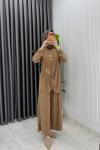 Camel Figen Pantolon Takım Tesettür Giyim