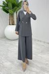 Füme  Güler Pantolonlu Takım Tesettür Giyim