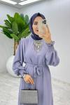 Gri Açelya Elbise Tesettür Giyim