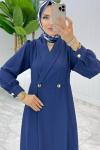 İndigo Premium Lal Ferace Elbise Tesettür Giyim