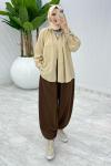 Kahve Cepli Şalvar Tesettür Giyim