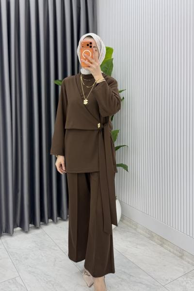 Kahve Dilay Takım Tesettür Giyim