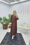 Kahve İkra Elbise Tesettür Giyim