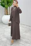 Kahve Premium Asalet Ferace Elbise Tesettür Giyim