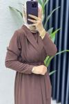 Kahve Premium Üçlü Helena Takım Tesettür Giyim