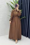 Kahve Sanem Elbise Tesettür Giyim