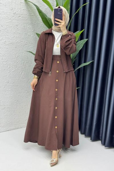 Kahve Seren Takım Tesettür Giyim