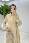 Krem  Şehnaz Elbise Tesettür Giyim