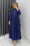 Lacivert  Güzide Elbise Tesettür Giyim