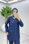 Lacivert Beyza Kot Takım Tesettür Giyim