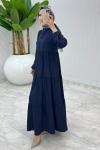 Lacivert Dantelli Elbise Tesettür Giyim