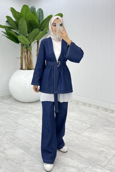Lacivert Nilsu Pantolon Takım Tesettür Giyim
