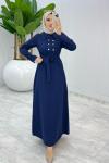Lacivert Premıum Roma Elbise Tesettür Giyim